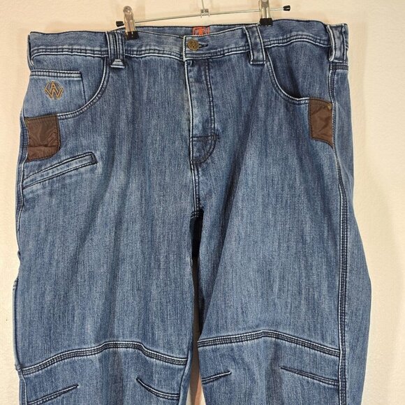 American Worker Denim Jeans Men Size 42 x 30 Cargo Style Medium Wash Casual - Picture 2 of 14